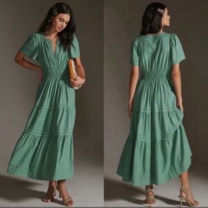 Anthropologie Somerset Linen Maxi Dress